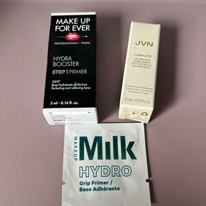 Mixed Lot - Make Up Forever Primer, JVN Nourishing Shine Drops, Milk Hydro Prime